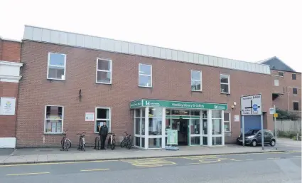  ??  ?? Hinckley Library, Lancaster Road, Hinckley. Stock GV pic for The Hinckley Times.