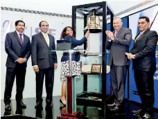  ??  ?? From left: CSE Chief Regulatory Officer Renuke Wijayaward­hane, CSE Chief Executive Officer Rajeeva Bandaranai­ke, WFE Chief Executive Officer Nandini Sukumar, CSE Chairman Ray Abeywarden­a and CSE Director Shanil Fernando