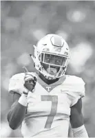  ?? BRIANNA ?? Tennessee defensive back Rashaan Gaulden (7) gestures after making a play during Tennessee's game against Alabama at Bryant Denny Stadium in Tuscaloosa on Oct. 21, 2017. PACIORKA/NEWS SENTINEL