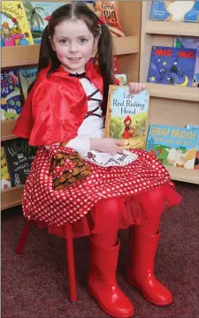  ?? Photos: Sheila Fitzgerald ?? Ellen Murphy was Little Red Riding Hood for World Book Day at Cloghoula National School.