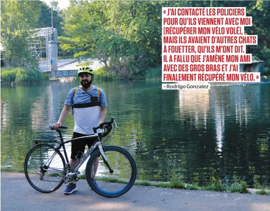  ?? PHOTO AGENCE QMI, FRANCIS PILON ?? Rodrigo Gonzalez a retrouvé son vélo en cherchant sur Kijiji. Il l’a ensuite récupéré en se faisant passer pour un acheteur.
