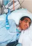  ??  ?? Najjat Mohammad Nurye on life support at Internatio­nal Modern Hospital in Dubai.