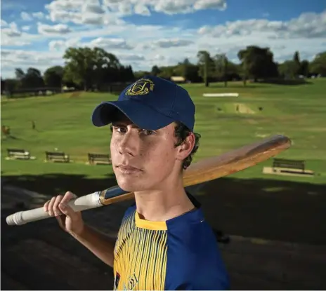  ?? Photo: Kevin Farmer ?? CENTURY MAN: Toowoomba Grammar School 8As cricketer Chace Oates scored 161 off 75 balls in his team’s win against Gregory Terrace at the weekend.