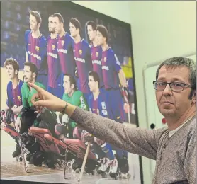  ?? FOTO: MANEL MONTILLA ?? Edu Castro, entrenador del Barça, ayer en su despacho del Palau Blaugrana