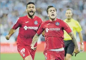  ?? FOTO: EFE ?? Álvaro Jiménez celebra su decisivo gol al Leganés en los instantes finales del derbi