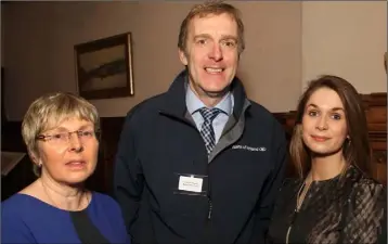  ??  ?? Andrew Owen with Sabine Rosler of Wells House, with her daughter and marketing manager, Niamh.