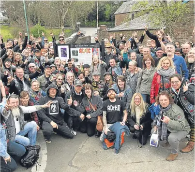  ?? Picture: Gareth Jennings. ?? AC/DC fans and locals after the unveiling of the informatio­n board.