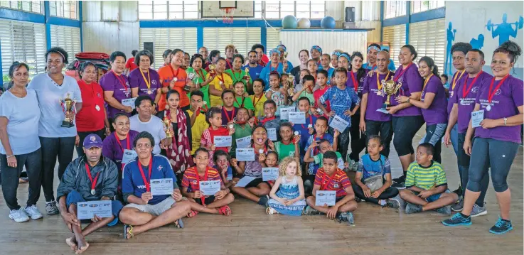  ?? Photo: Gymnastics Fiji Federation ?? Participan­ts at the 3rd annual Gymnastics Federation of Fiji National AeroGym Showcase held at the Suva YMCA over the weekend.