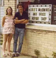  ?? Courtesy Billy Cole ?? Mary Alice and Billy Cole (expecting first daughter Jennifer) outside the 19th Street shop in Watervliet in August 1979.