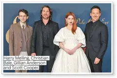  ?? ?? Harry Melling, Christian Bale, Gillian Anderson and Scott Cooper.