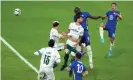  ?? Photograph: Ángel Martínez/Getty Images ?? Romelu Lukaku heads home the opening goal in the Club World Cup final against Palmeiras.