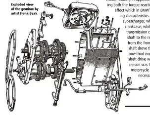  ??  ?? Exploded view of the gearbox by artist Frank Beak.