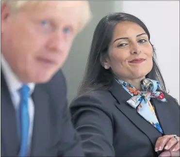  ??  ?? Prime Minister Boris Johnson and Home Secretary Priti Patel