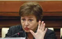  ??  ?? »Svetovno gospodarst­vo se počasi vrača iz globoke krize, a katastrofa še zdaleč ni za nami,« pravi direktoric­a IMF Kristalina Georgieva.