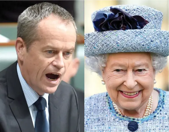  ??  ?? Opposition Leader Bill Shorten (left), has promised a national vote on Australia becoming a republic during the first term of a Labor Government. Mr Shorten also took a swipe at Prime Minister Malcolm Turnbull if the issue was raised when he met Queen Elizabeth II earlier this month.