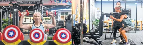  ??  ?? Chen Jifang, 68, works out at a gym in Shanghai, on Sept 17.