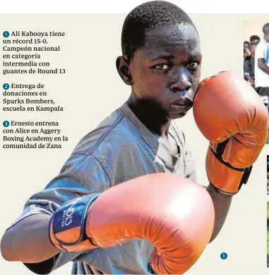  ??  ?? Ali Kabooya tiene un récord 15-0. Campeón nacional en categoría intermedia con guantes de Round 13