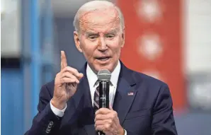  ?? MATT ROURKE/AP ?? President Joe Biden’s spending proposal, rolled out Thursday in Philadelph­ia, would cut the deficit by $2.9 trillion over 10 years.