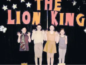  ??  ?? On stage
Elise Fawcett, Ailsa Allan, Abby Allan and Robyn Sweeney in The Lion King