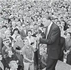 ?? 1959 FILE PHOTO BY ERNEST K. BENNETT, AP ?? Billy Graham’s marathon 1957 crusade in New York made him the nation’s foremost evangelist.
