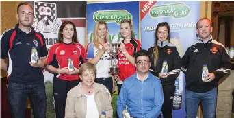  ??  ?? John Feeney, Aime Cawley, Lorraine Tuffy, Karen Moloney, Emma O’Connell, Shane Breheny, Kathleen Kane and Sean Henry at the launch of the ladies finals.