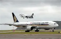  ?? PHOTO: ROSS GIBLIN/STUFF ?? Singapore Airlines’ impact on Wellington Airport has been ‘‘more modest than expected’’.