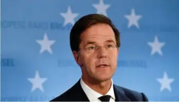  ?? FOTO REUTERS ?? De Nederlands­e premier Mark Rutte op een Europese top in Brussel.