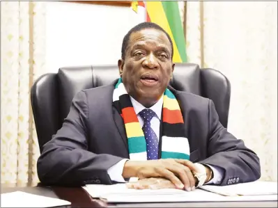  ?? — (Picture by Tawanda Mudimu) ?? President Mnangagwa delivers his Christmas message to the nation.