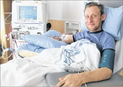  ?? SUBMITTED PHOTO ?? Jon Vandergaag of Stratford undergoes dialysis three times a week at the Queen Elizabeth Hospital. He says the system is strained and more hemodialys­is spaces are needed at the hospital.