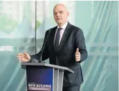  ?? Picture: MOHD RASFAN/AFP ?? OPENING THE FIELD: Fifa president Gianni Infantino, speaking at the inaugurati­on of the Asian Football Confederat­ion’s new headquarte­rs in Kuala Lumpur, wants 48 teams in 2022.