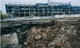  ?? Photograph: Julia Kochetova/The Guardian ?? The site of a recent Russian bombing at an unused shopping mall that killed seven people.