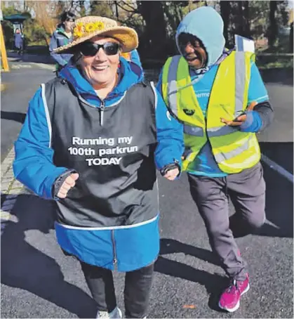  ?? ?? Local legend Theresa Flaherty taking part in her 100th Sligo Parkrun last weekend.