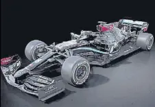  ?? TWITTER ?? The new all-black F1 car unveiled by Mercedes.