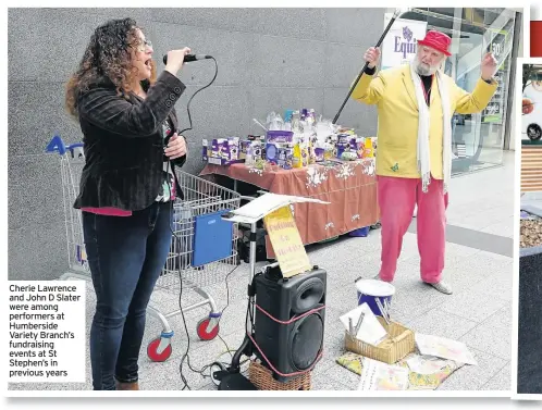  ??  ?? Cherie Lawrence and John D Slater were among performers at Humberside Variety Branch’s fundraisin­g events at St Stephen’s in previous years