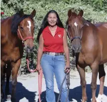  ??  ?? jenon mathes returned to horses as a volunteer with red Bucket equine rescue.