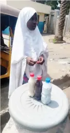  ??  ?? Aisha Umar selling Zobo during school hours