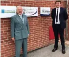  ??  ?? ● PCC John Dwyer with DPCC David McNeilage outside force headquarte­rs in Winsford