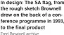  ?? Fred Brownell archive ?? In design: The SA flag, from the rough sketch Brownell drew on the back of a conference programme in 1993, to the final product