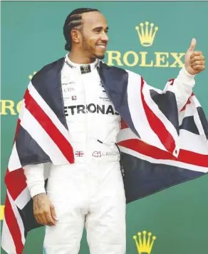  ?? Matthew childs/reuters ?? Mercedes’ Lewis Hamilton won the British Grand Prix for a record sixth time on Sunday.