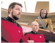  ?? CBS ?? On “Star Trek: The Next Generation,” Jonathan Frakes, left, starred with Patrick Stewart, center, and Michael Dorn.