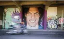  ?? ?? A mural of Edinson Cavani in his home town of Salto, to which the striker still feels a strong bond. Photograph: Raúl Martínez/ EPA