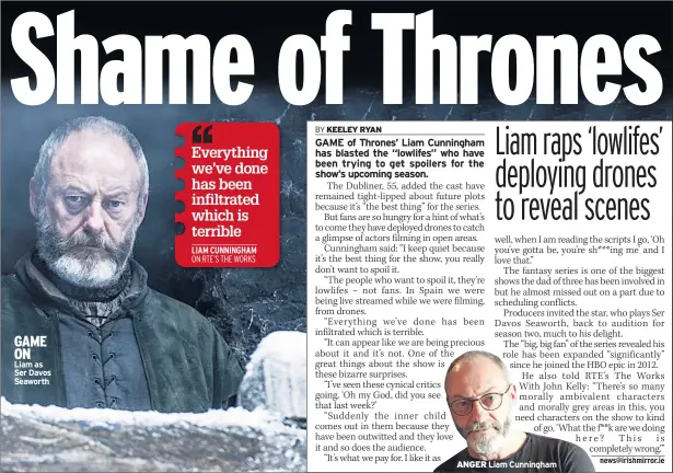  ??  ?? GAME ON
Liam as Ser Davos Seaworth