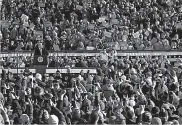  ?? SCOTT OLSON/GETTY ?? Attendees of President Trump’s rallies have been compared to rock groupies. Above, a rally Friday in Green Bay, Wisconsin.