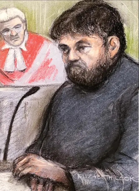  ??  ?? Giving evidence: A court artist’s sketch of Carl Beech at Newcastle Crown Court yesterday