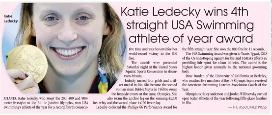  ??  ?? Katie Ledecky