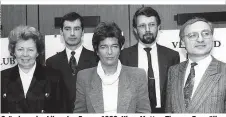  ??  ?? Gründung des Liberalen Forum 1993: Klara Motter, Thomas Barmüller, Schmidt, Friedhelm Frischensc­hlager, Helmut Moser (v. li.)