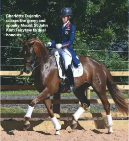  ??  ?? Charlotte Dujardin coaxes the green and spooky Mount St John Kom Fairytale to dual honours