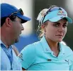  ??  ?? American Lexi Thompson, who was leading in the ANA Inspiratio­n, was penalised midway through the final round for a rules infringeme­nt spotted by a TV viewer.