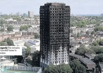  ??  ?? Tragedy The remains of Grenfell Tower in London