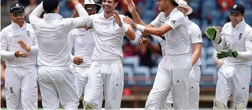  ?? GETTY IMAGES ?? Destroyer: Anderson rips through the West Indies middle order to set up England’s fourth win in five Tests